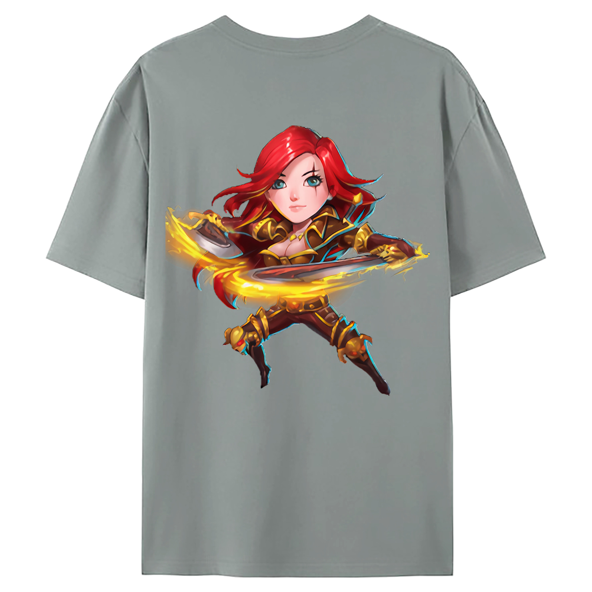 （画像用） リーグ・オブ・レジェンド League of Legends LOL 綿100％ メンズ半袖Tシャツ（バックプリント） 通気性